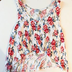 Tobi White Floral Crop Top